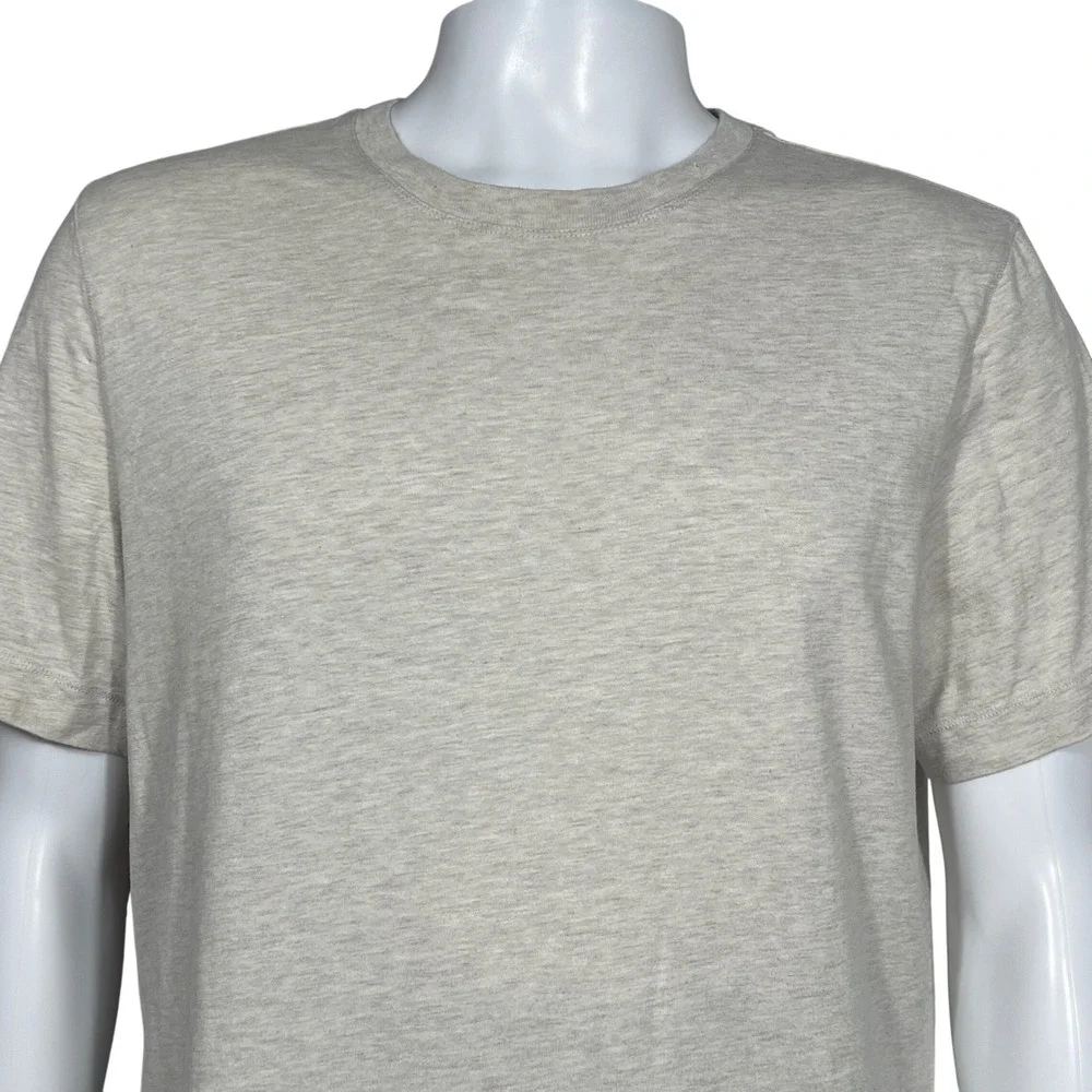 Banana Republic Mens L Tall 100% Supima Cotton Crewneck Slub Tee Shirt Oatmeal